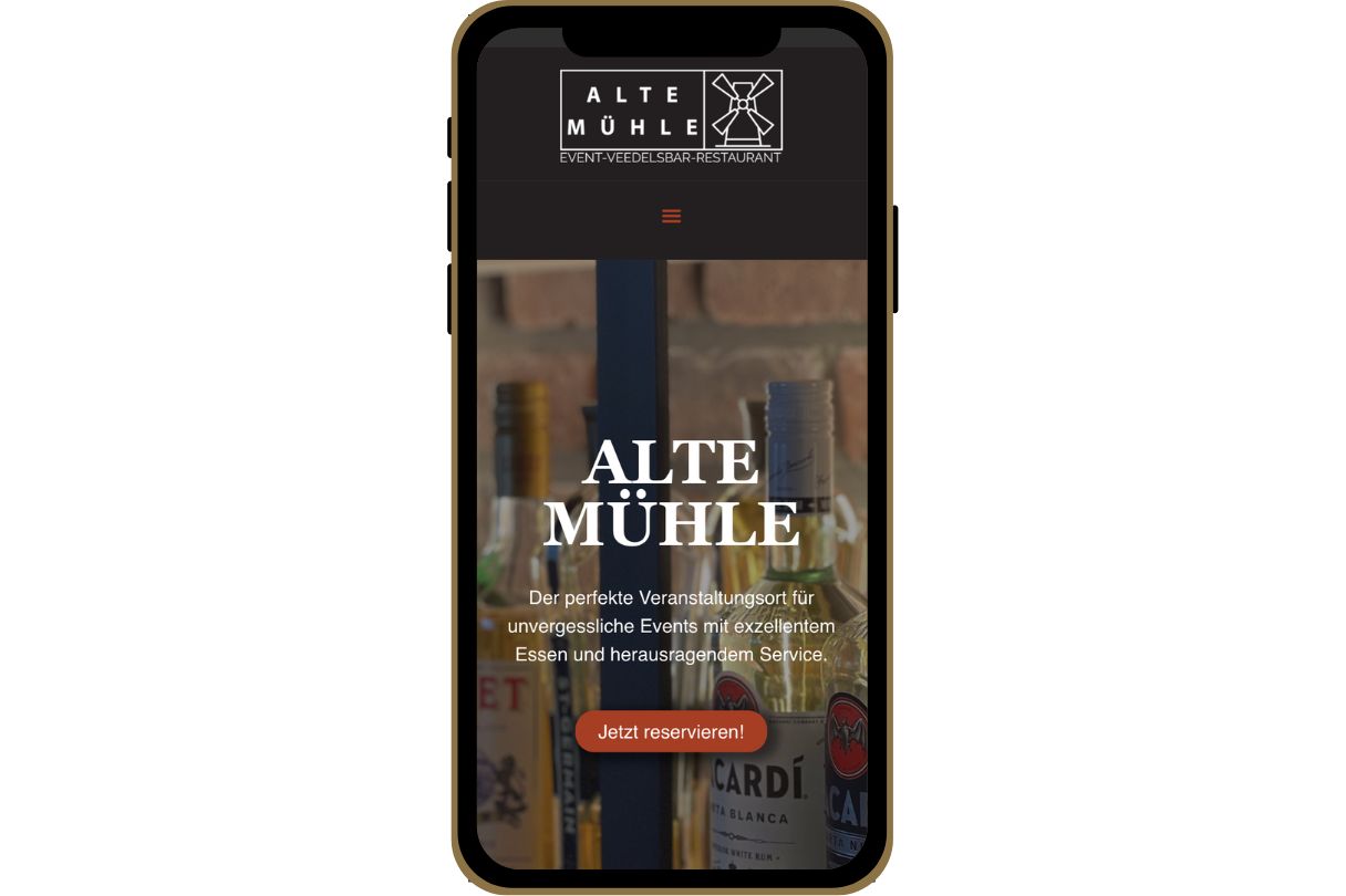 Alte Mühle Webseite Mobile