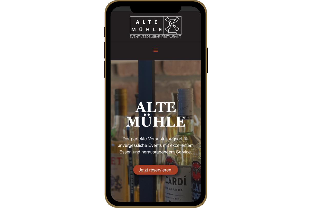 Alte Mühle Webseite Mobile