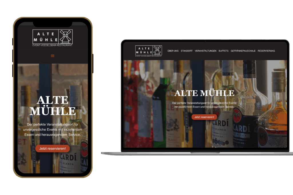 AlteMühle website mobile and desktop
