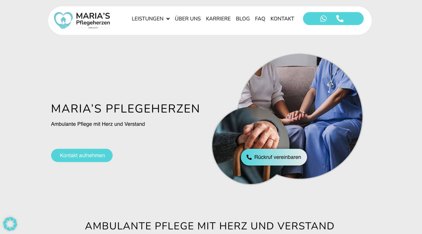 Maria's Pflegeherzen Startseite