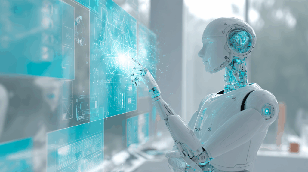 u2569776236 An AI robot arm designing website wireframes on h 07f44b21 60df 4b87 b4b8 49563e0b73d2 2